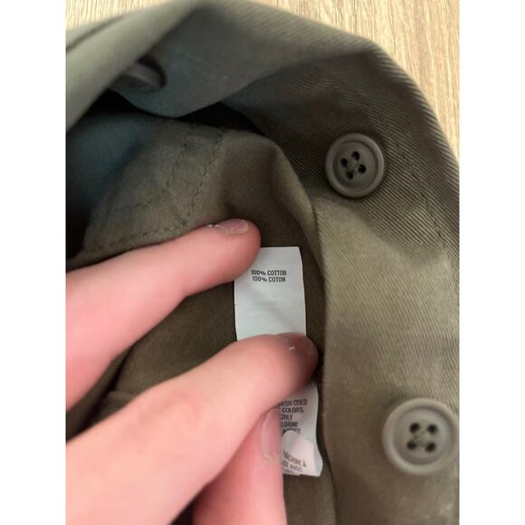 Aerie Jumpsuit Boiler Suit Size XS Army Green Long Sleeve Ruffle Collar Gorpcore - Picture 6 of 11